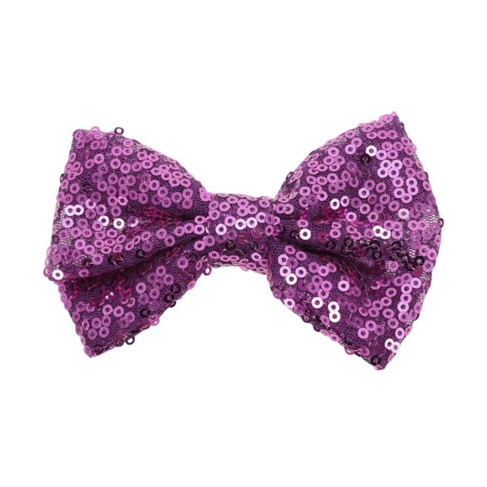 Elegant Sequins Bow Hair Clip Purple